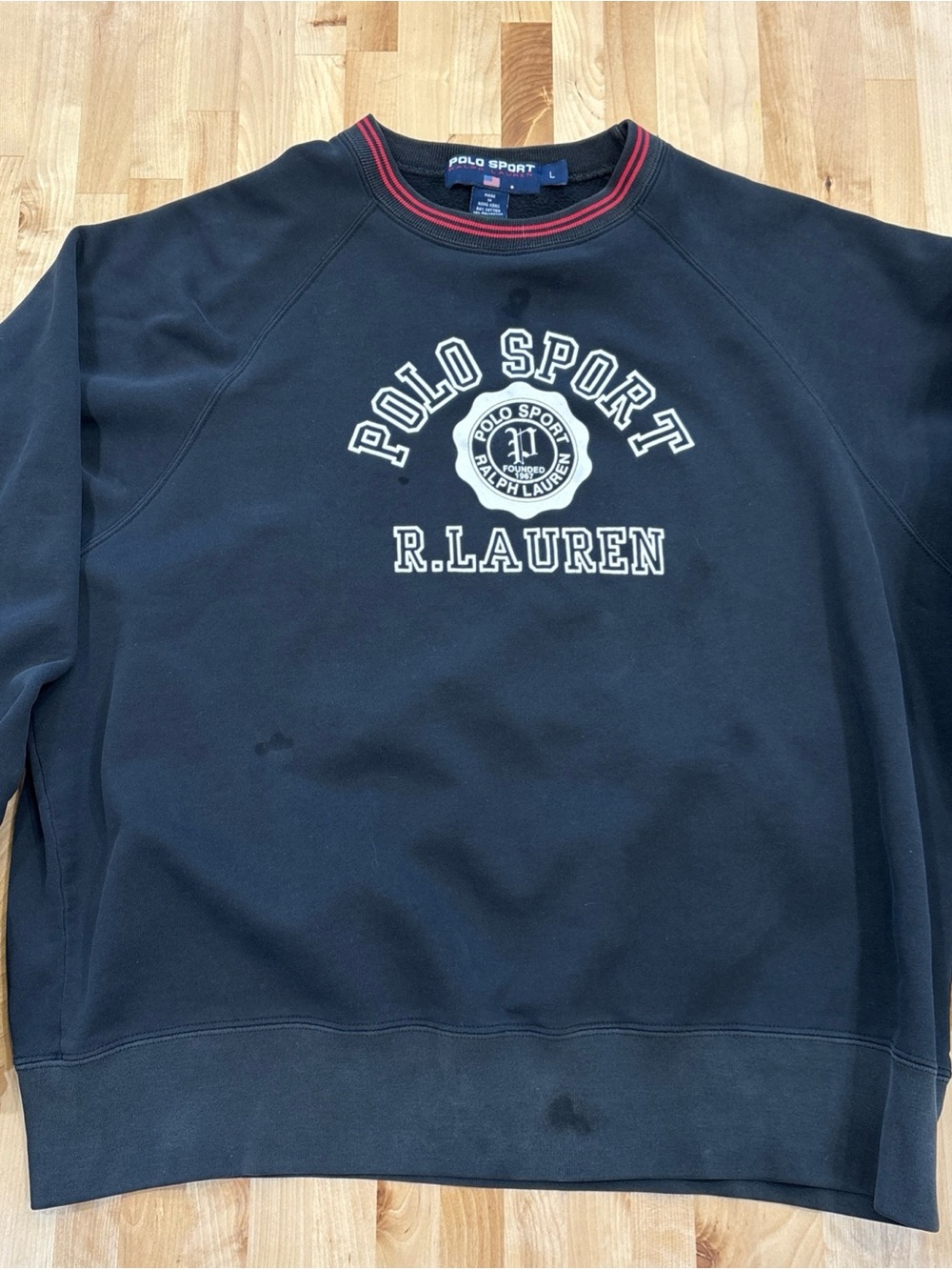 VTG 90s Polo Sport Ralph Lauren Mens Crewneck Sweatshirt Size Large Made In USA